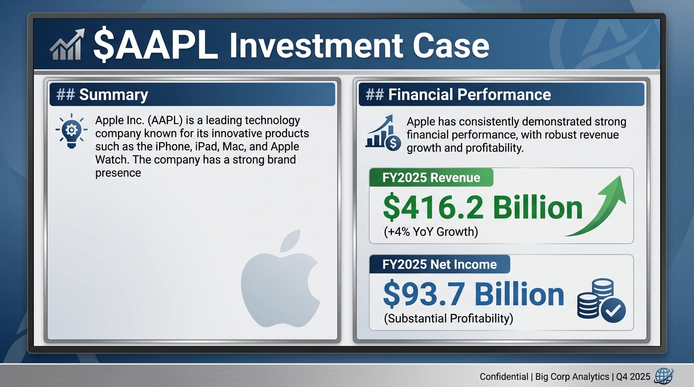 Slide with claims about a company's financials